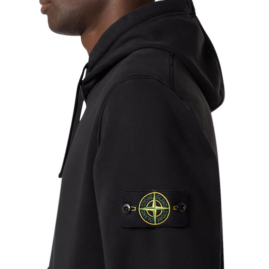 Logo Patch Hoodie in Black