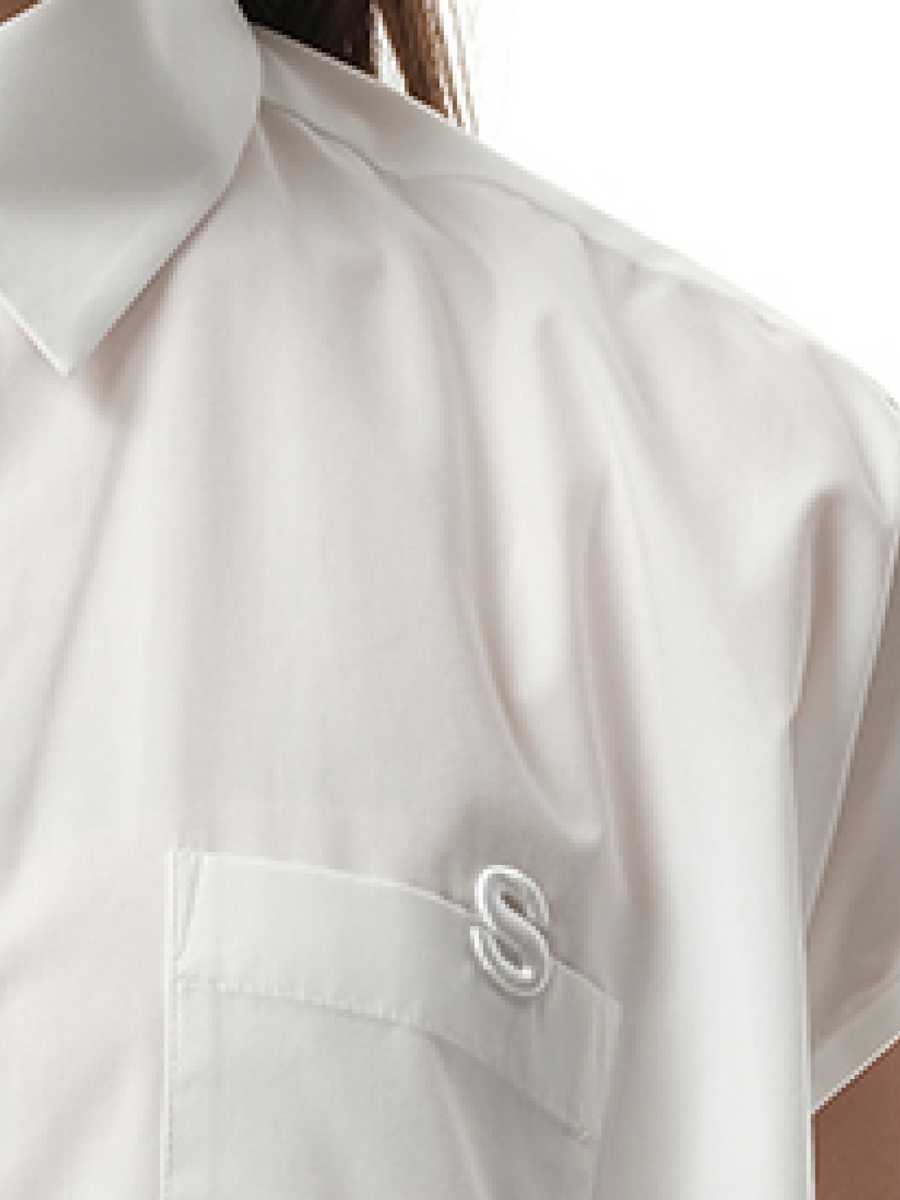 Sacai S Cotton Poplin Shirt in Off White