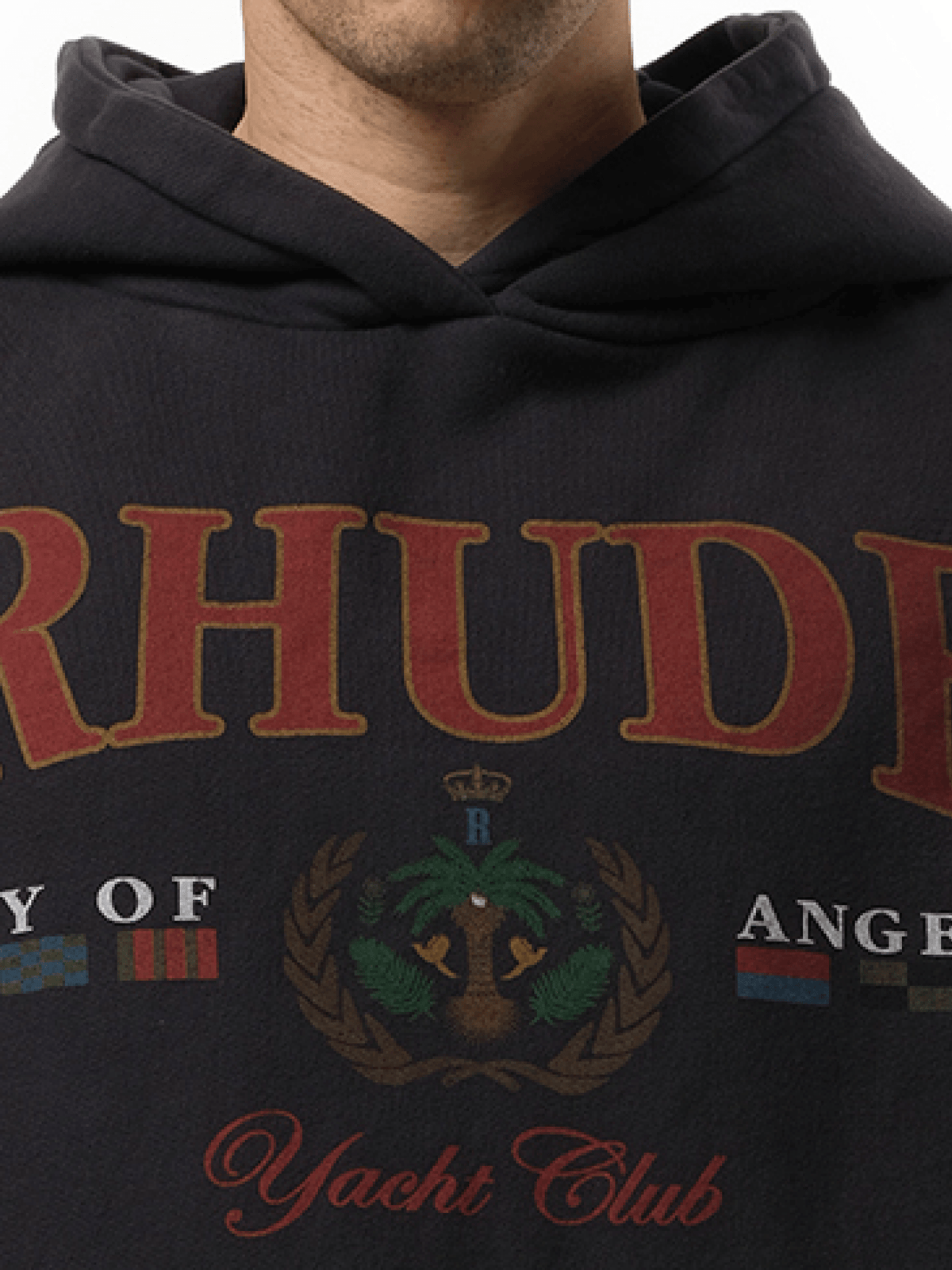 Rhude Bay of Angels Yacht Hoodie in Vintage Black