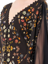 Long Sleeve Silk Dress in Black