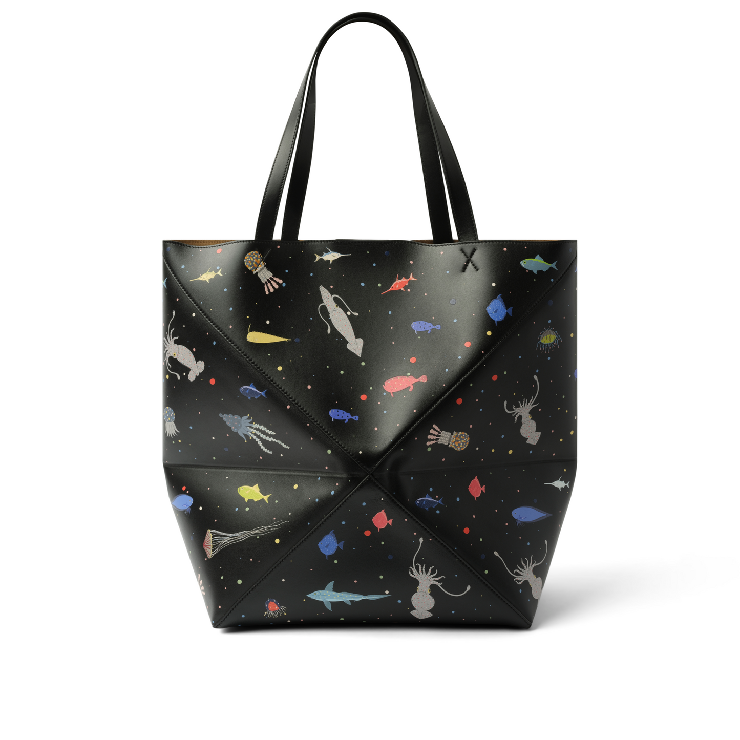 Suna Fujita Deep Sea Puzzle Fold Tote XL in Black