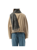 Loewe Anagram Wool Cashmere Scarf in Dark Grey