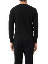 Embroidered Chain Skull Sweatshirt in Black