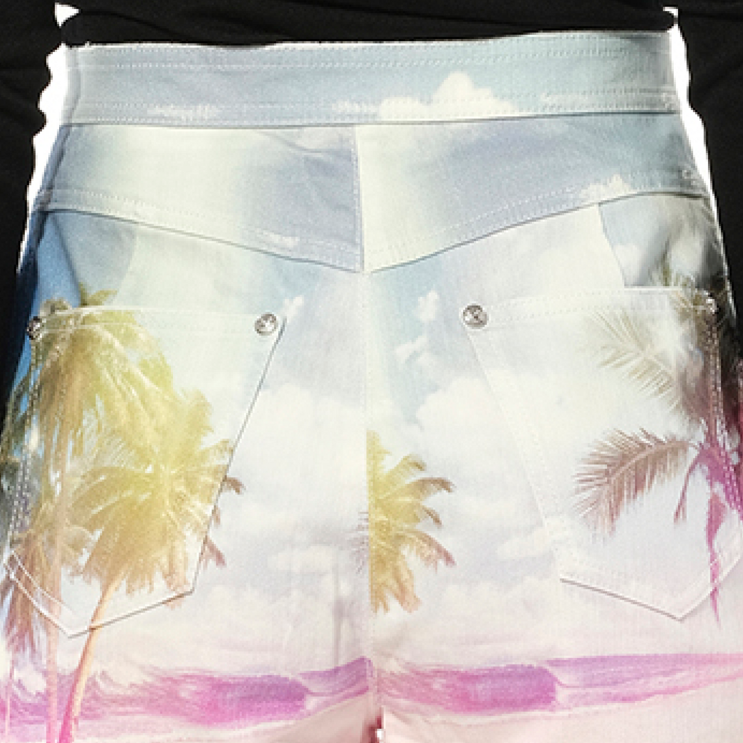 Hw Print Denim Shorts in Multicolor