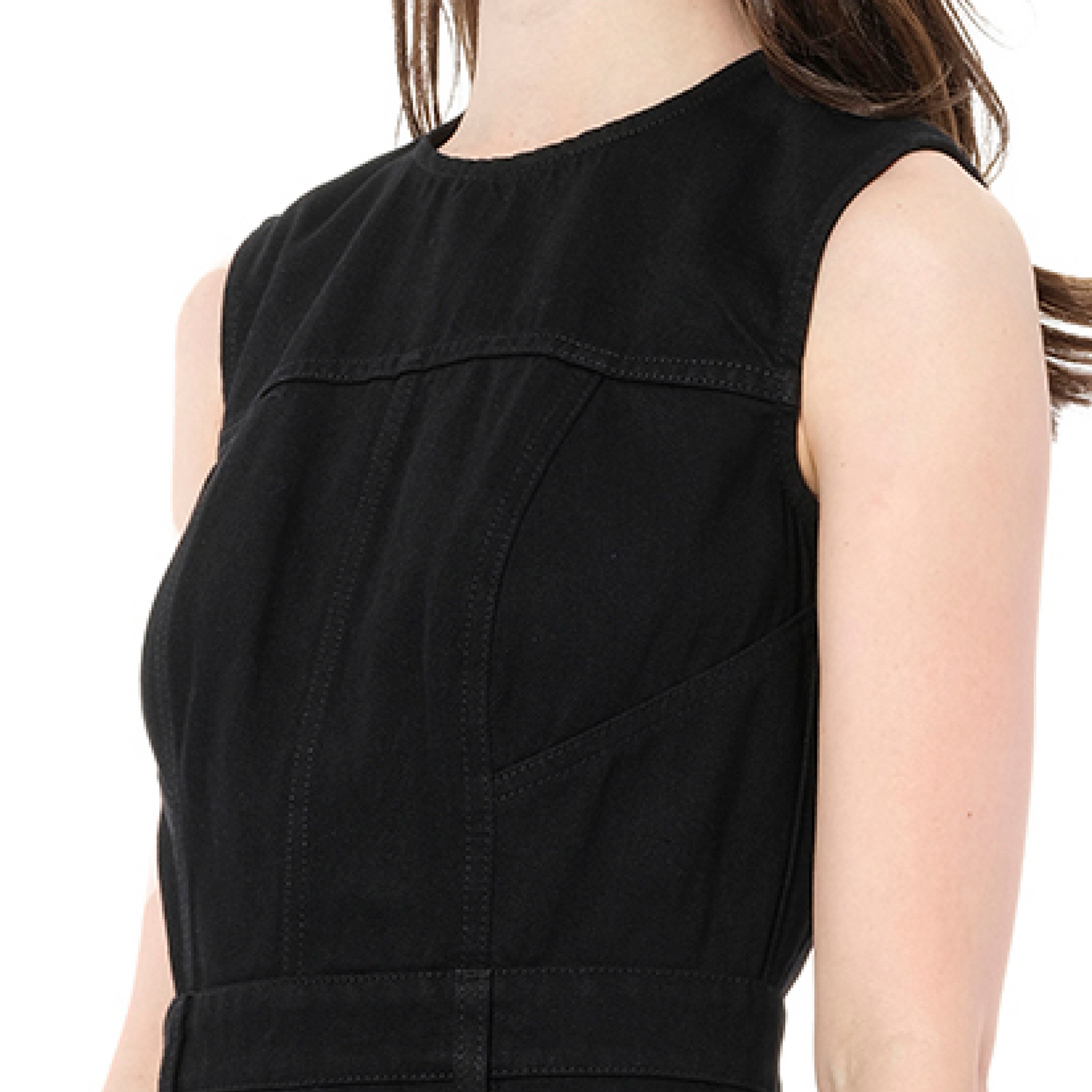 Brod Mini Denim Dress in Black