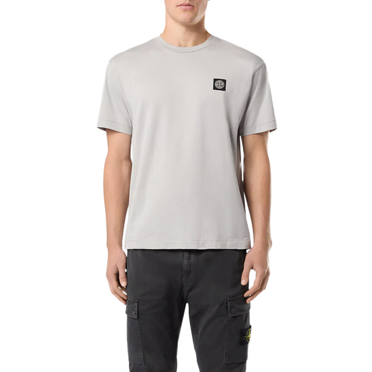 Stone Island Logo Patch T-Shirt in Lead Grey