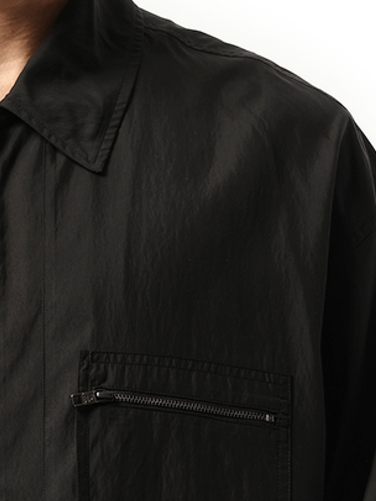 Wooyoungmi Nylon Zip Shirt in Black