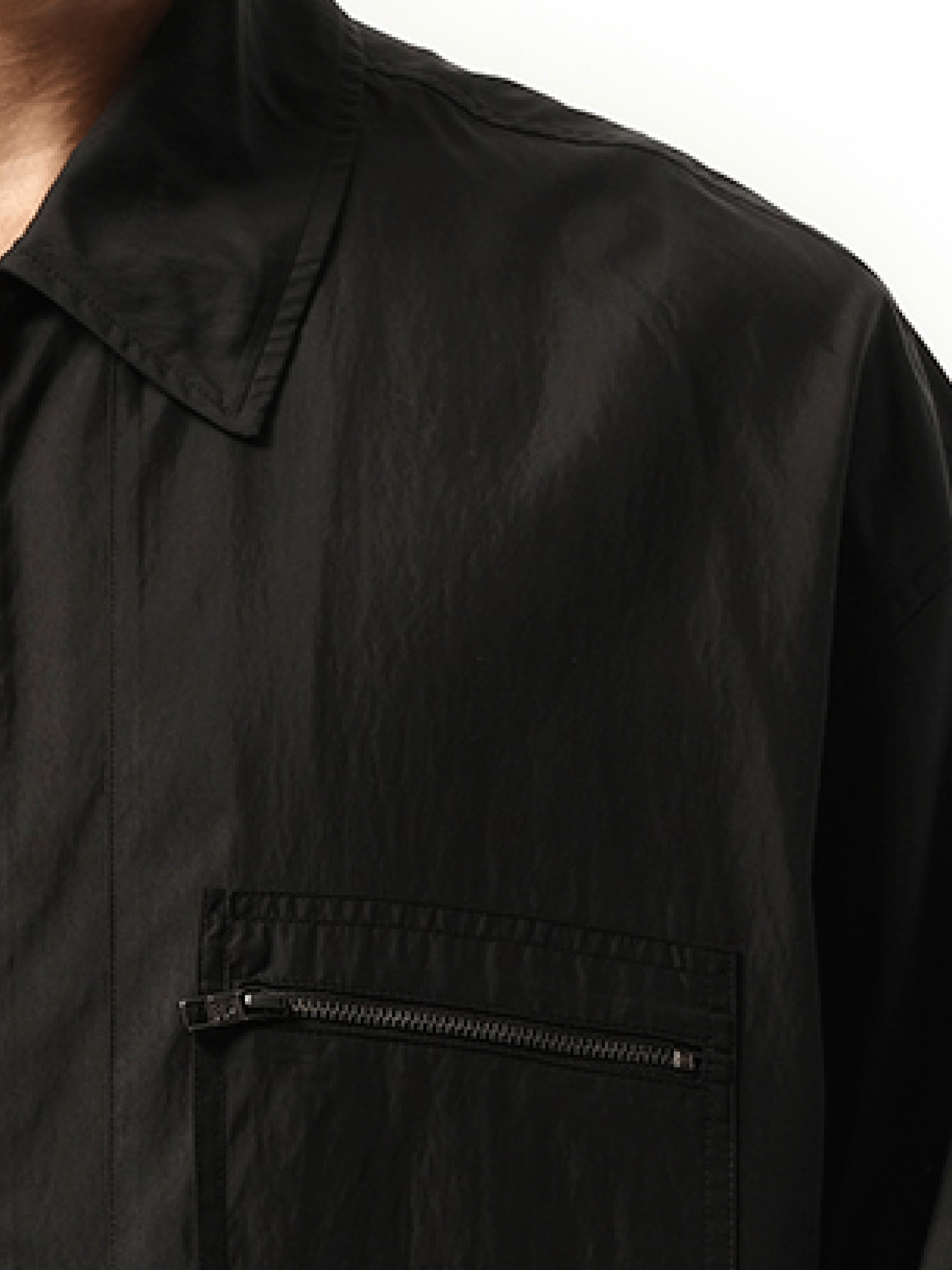 Wooyoungmi Nylon Zip Shirt in Black