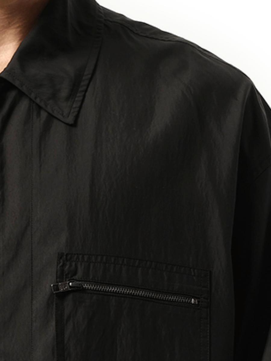 Wooyoungmi Nylon Zip Shirt in Black