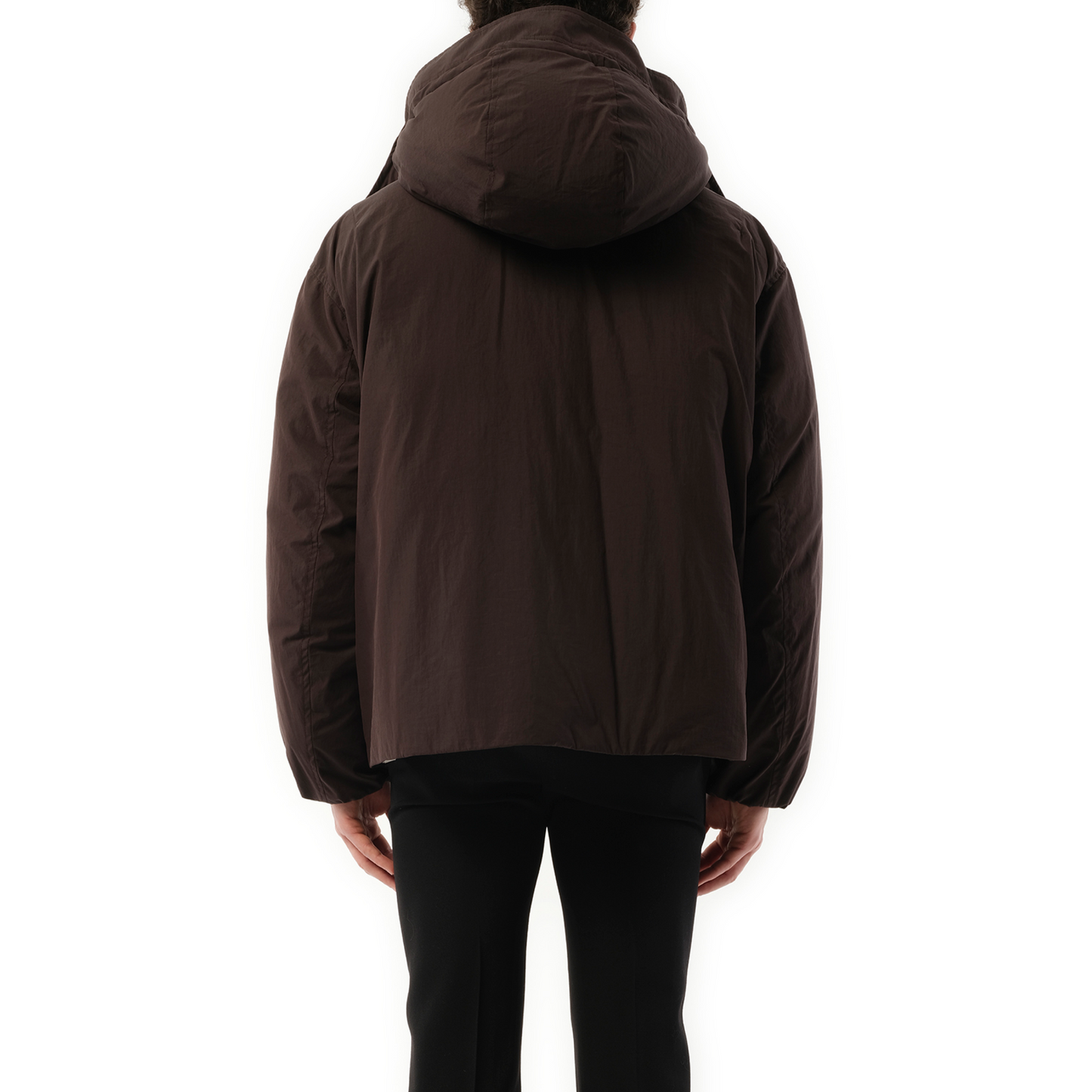 B Hooded Puffer Blouson in Espresso