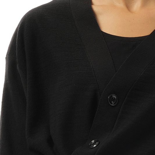 Relaxed Twisted Cardigan in Black