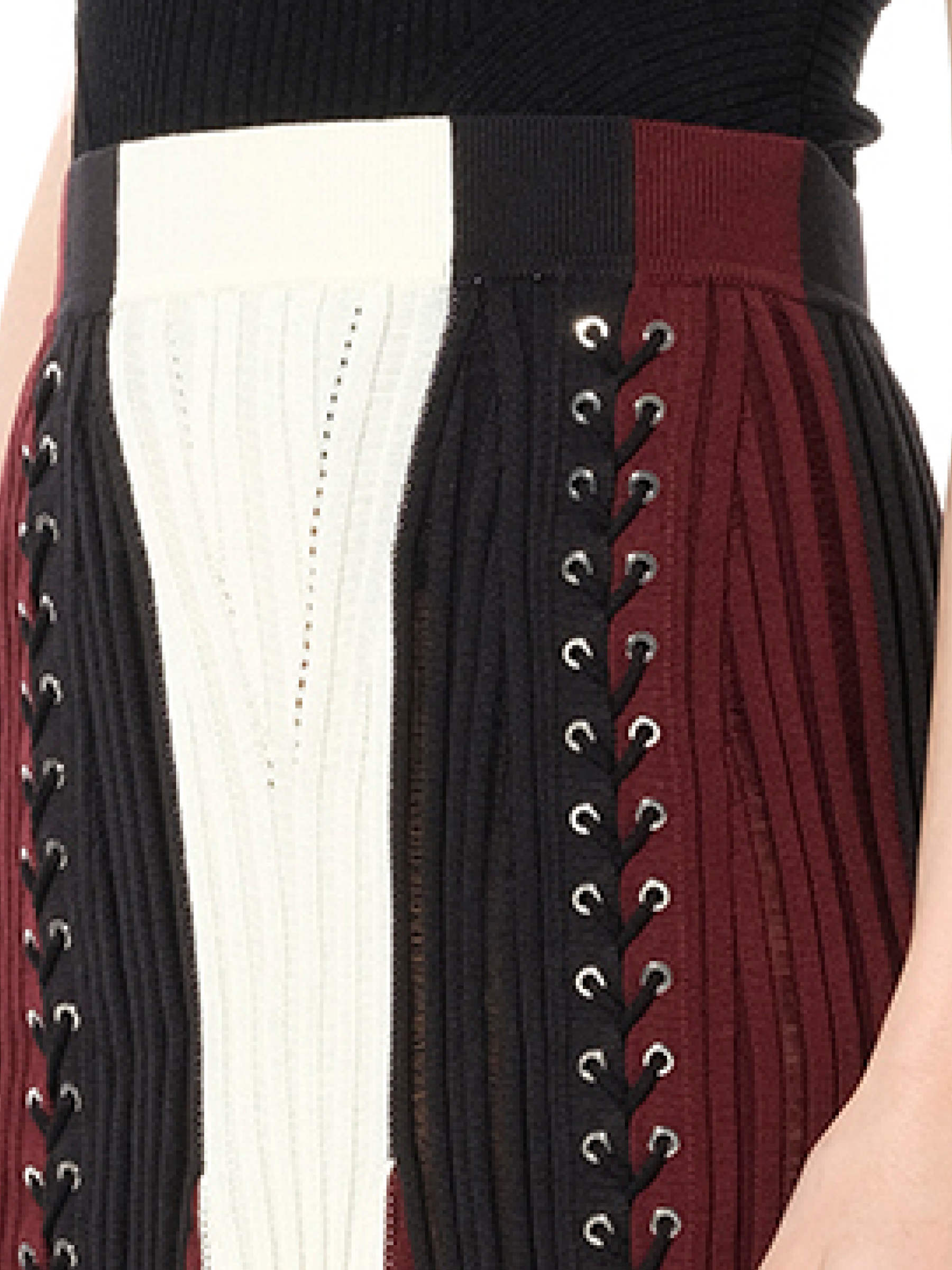 Laddered Mini Skirt in Black