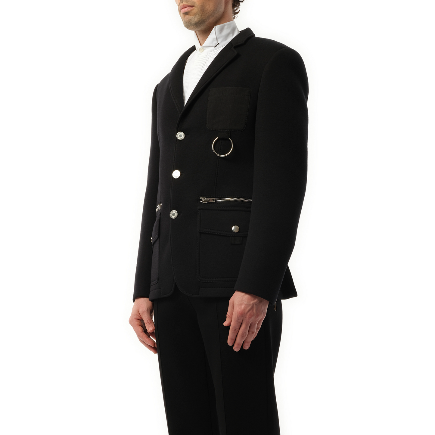 Bonded Suit Jacket in Black