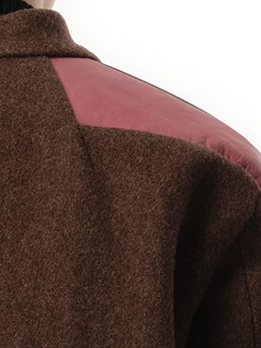 Officer Jacket in Brown/Black/Thulian