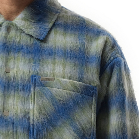 Textured Overshirt in Electric Blue