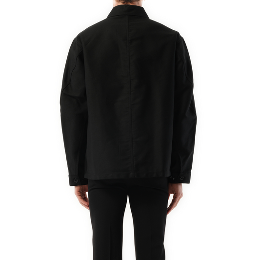 Twisted Sleeve Workwear Jacket in Black