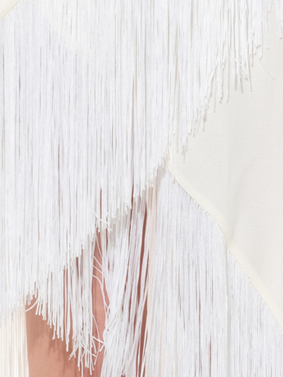 Fringes Dress in White