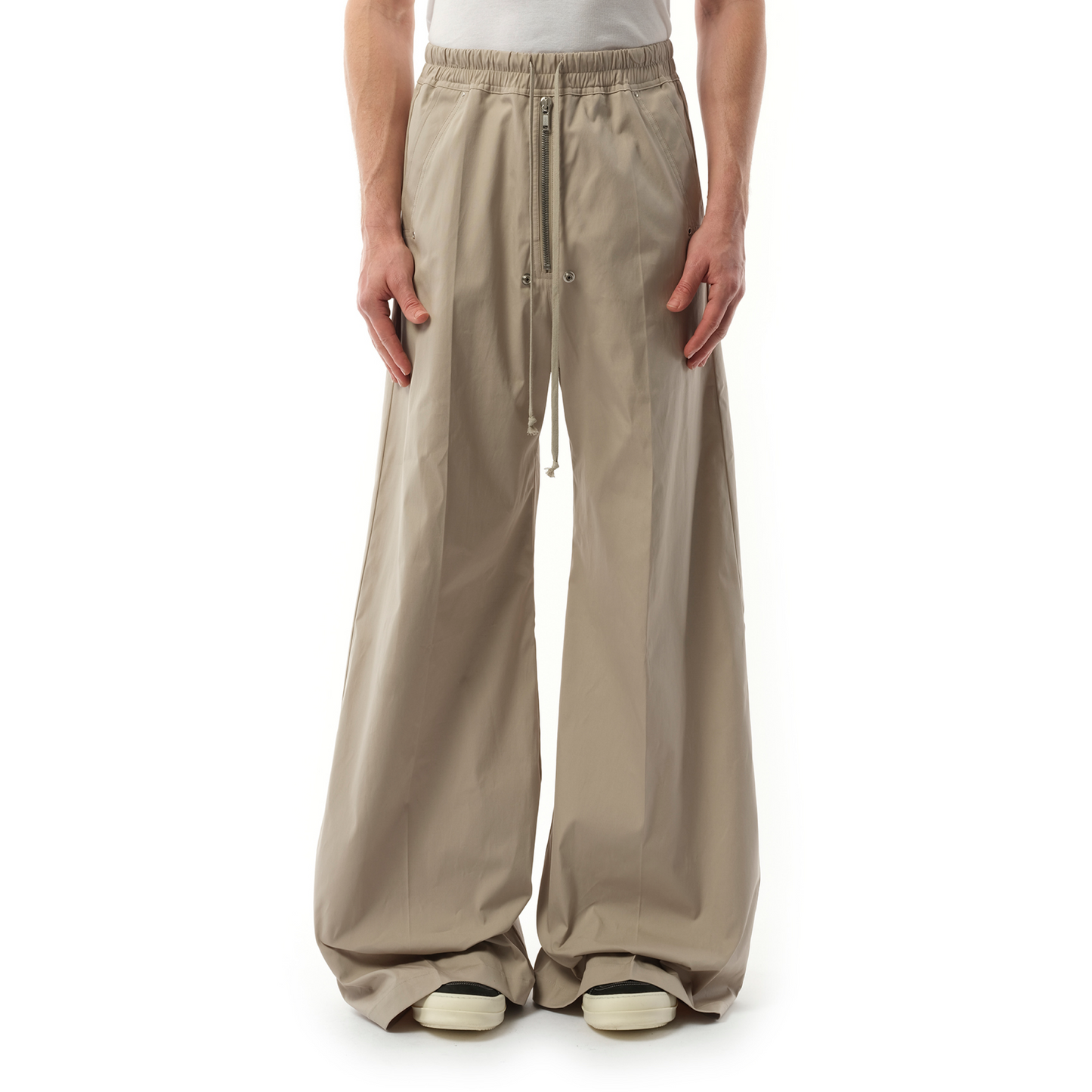 Cotton Poplin Wide Bela Pants in Pearl