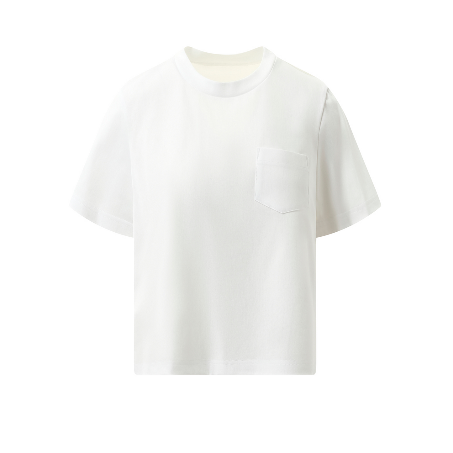 Nylon Twill Mix Cotton Jersey T-Shirt in White