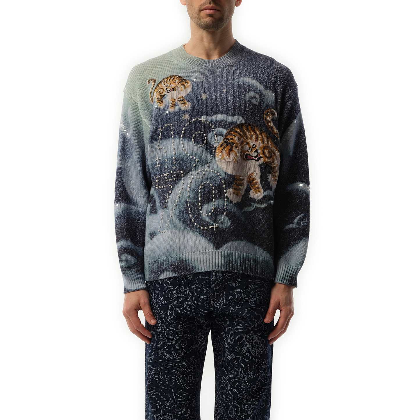 Kenzo Cloud Tiger Sweater in Midnight Blue