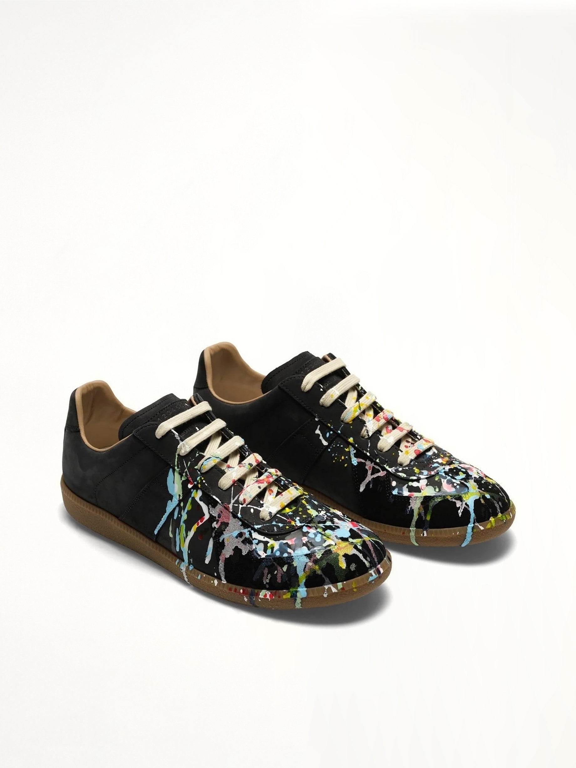 Replica Paint Splatter Sneaker in Black
