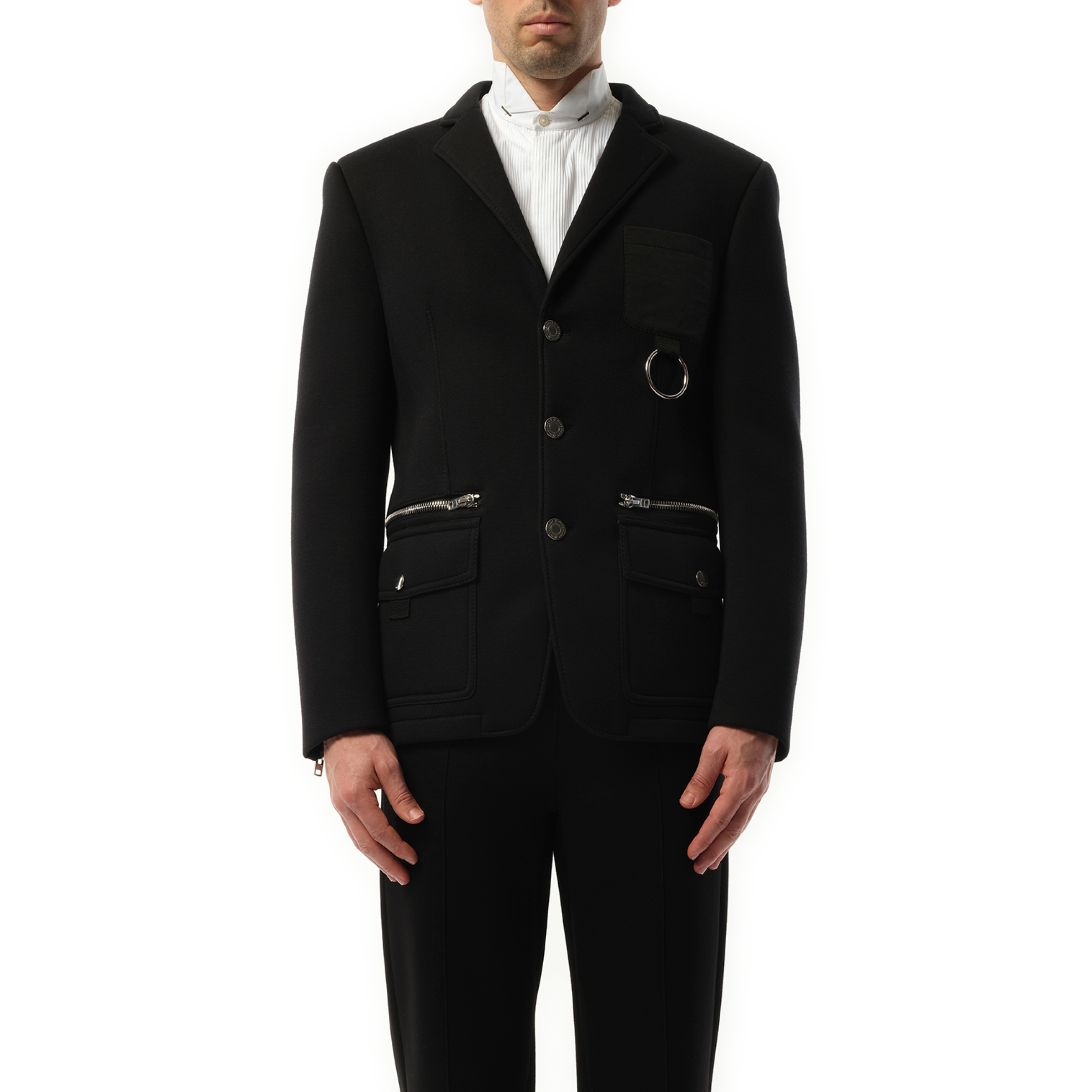 Bonded Suit Jacket in Black