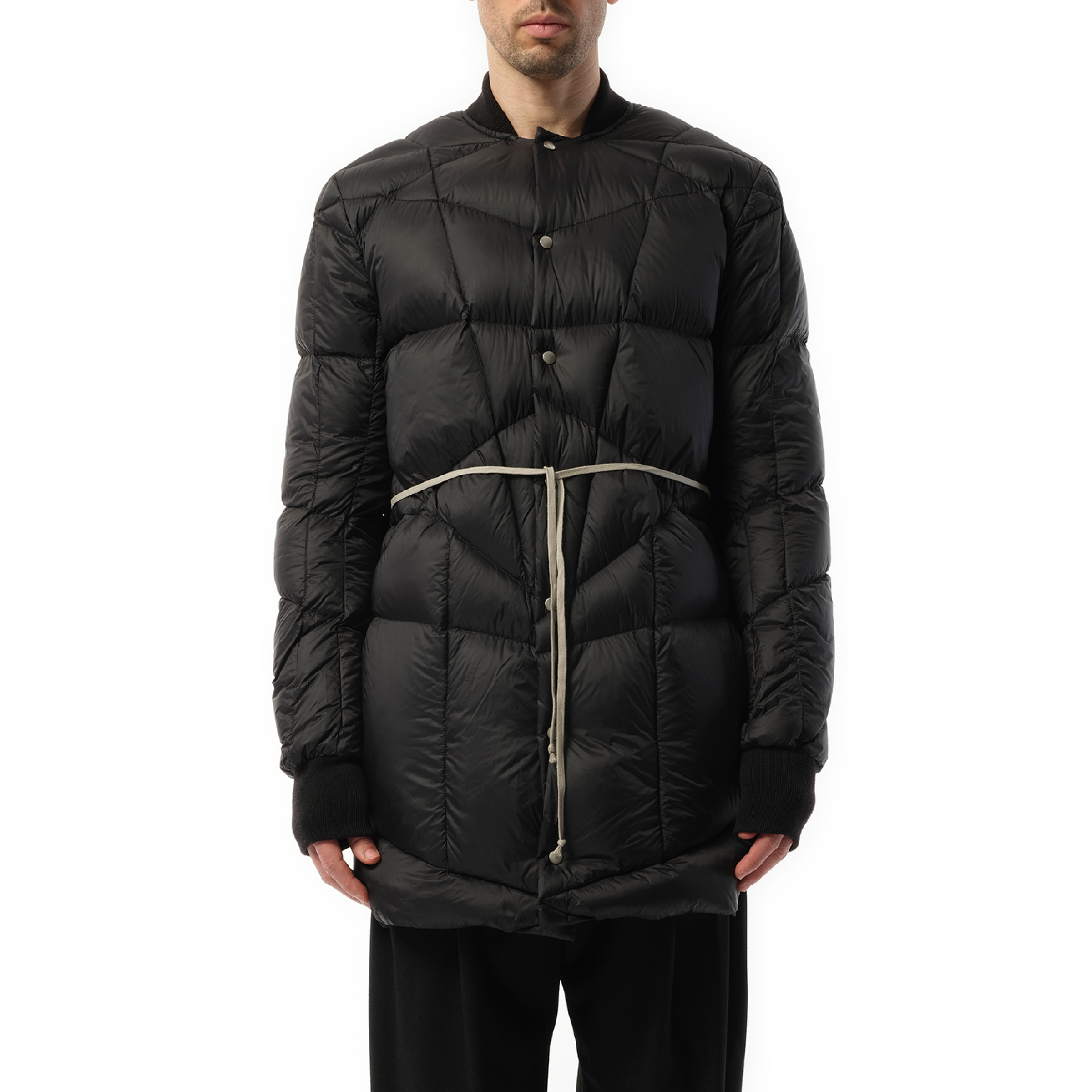 Rick owens black down liner coat on sale