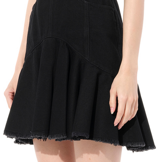 S/Less Mini Denim Dress in Black