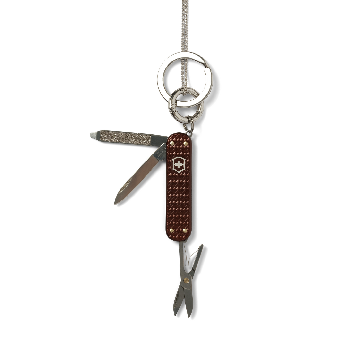 Mini Swiss Knife Necklace in Russet Brown