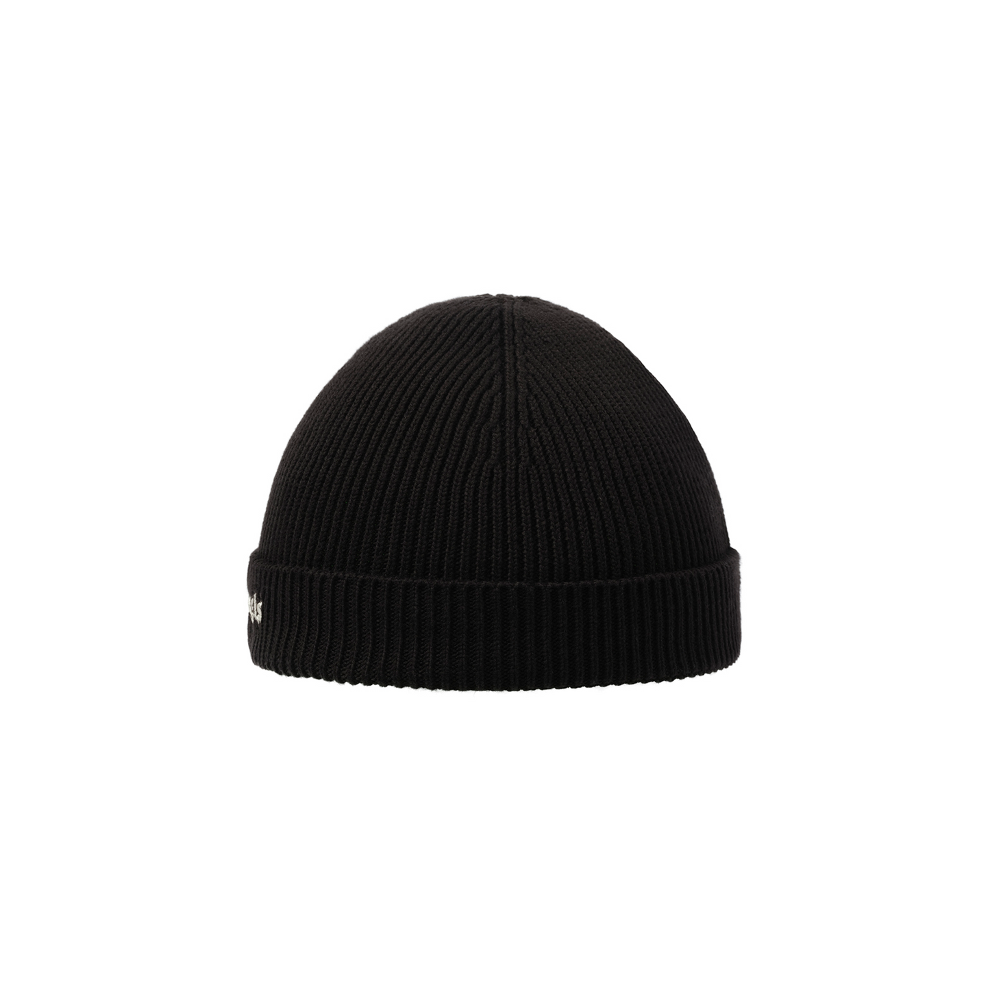 Classic Logo Short Beanie in Black/Off White