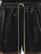 Rick Owens Leather Short Boxers in Black