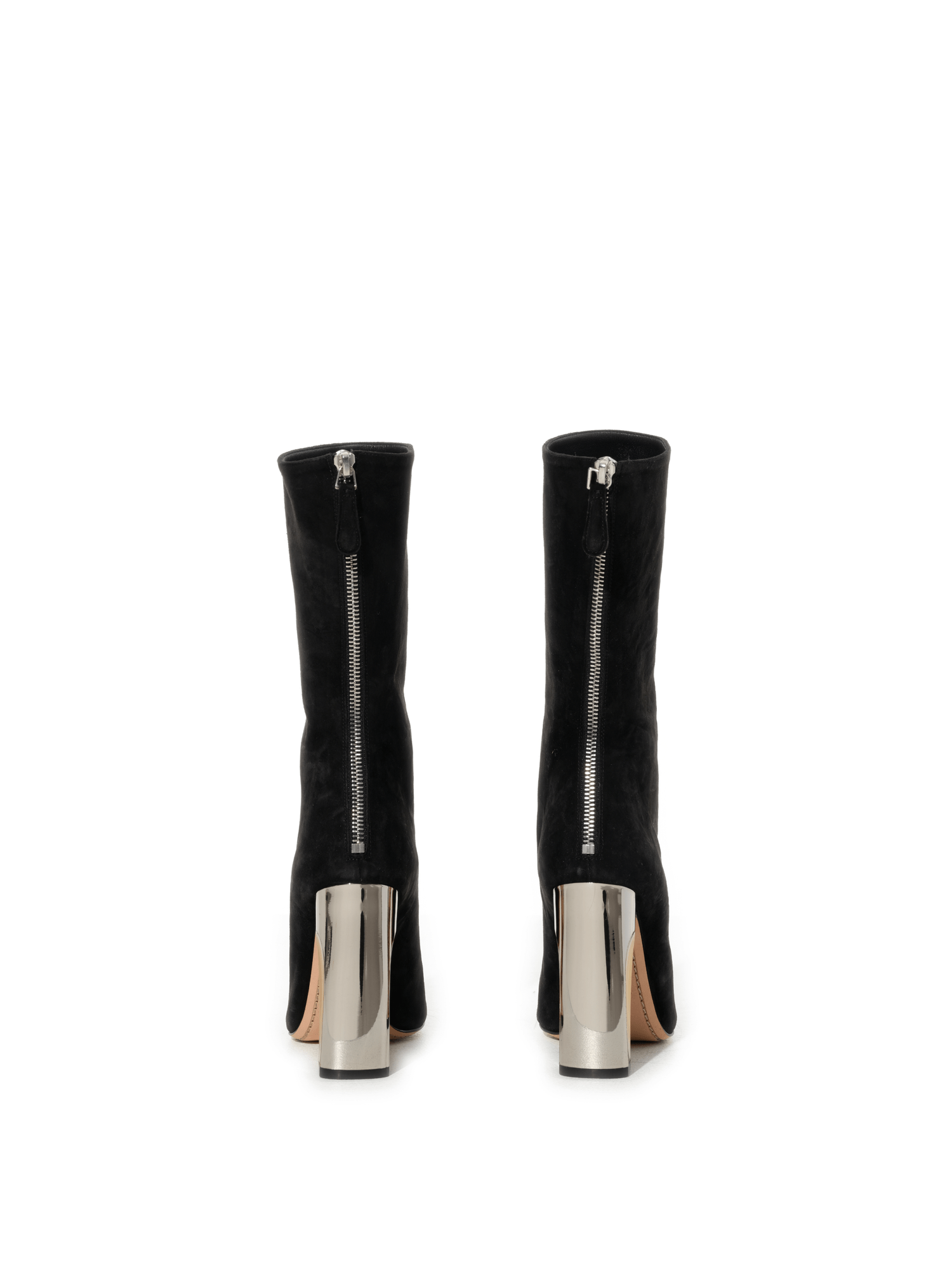 Suede Boots in Black Top View | ALEXANDER MCQUEEN