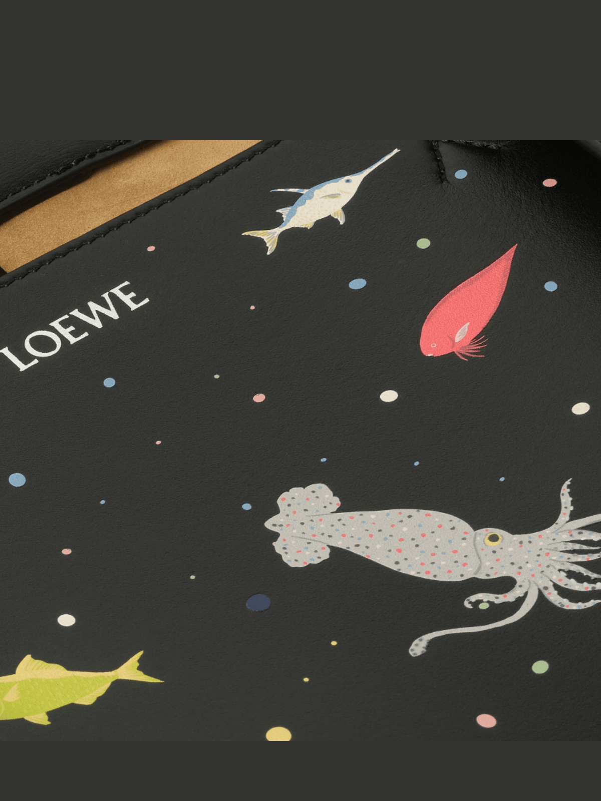 Loewe Suna Fujita Deep Sea Puzzle Fold Tote XL in Black