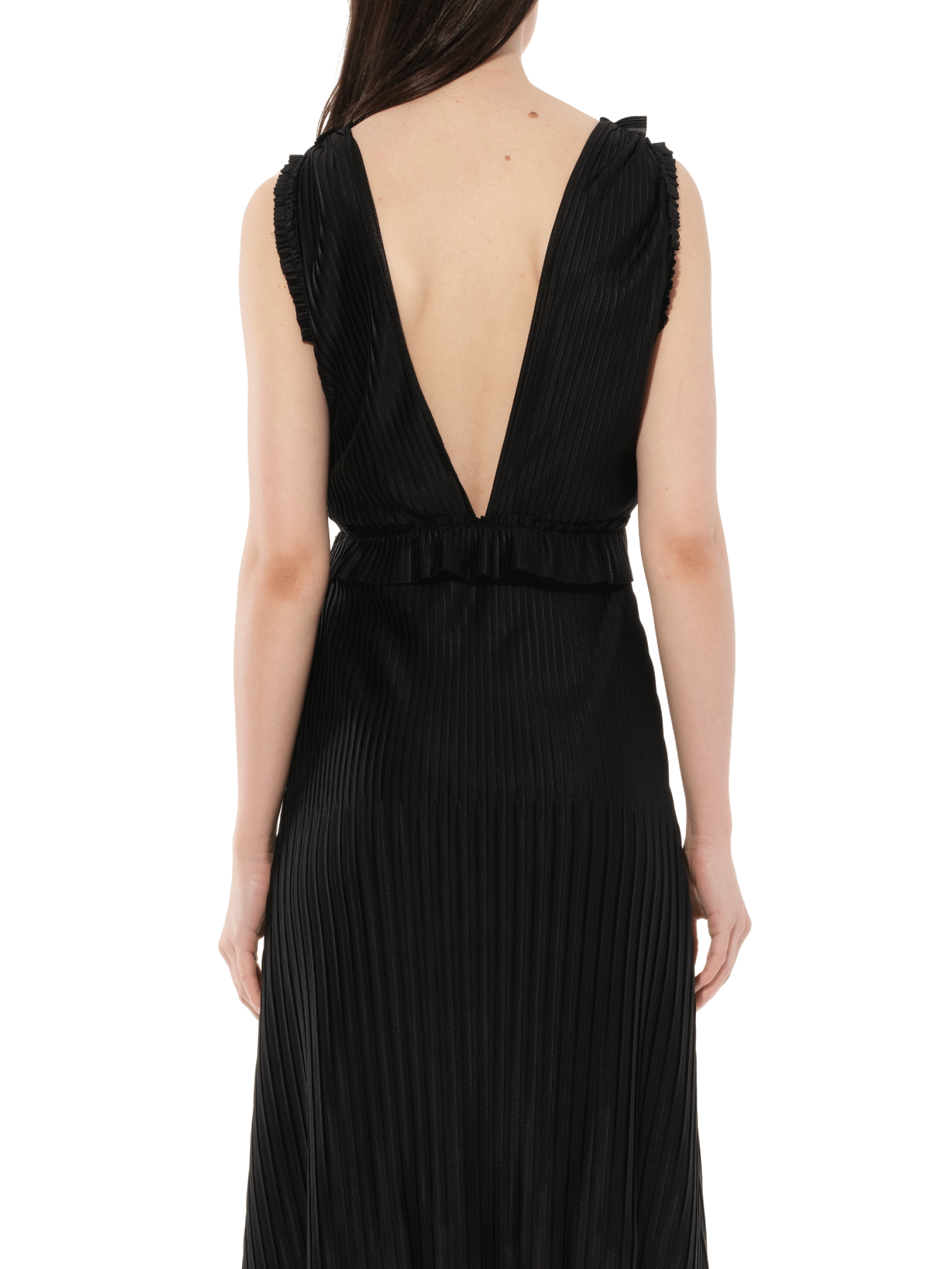 Short Pleated Dress in Black