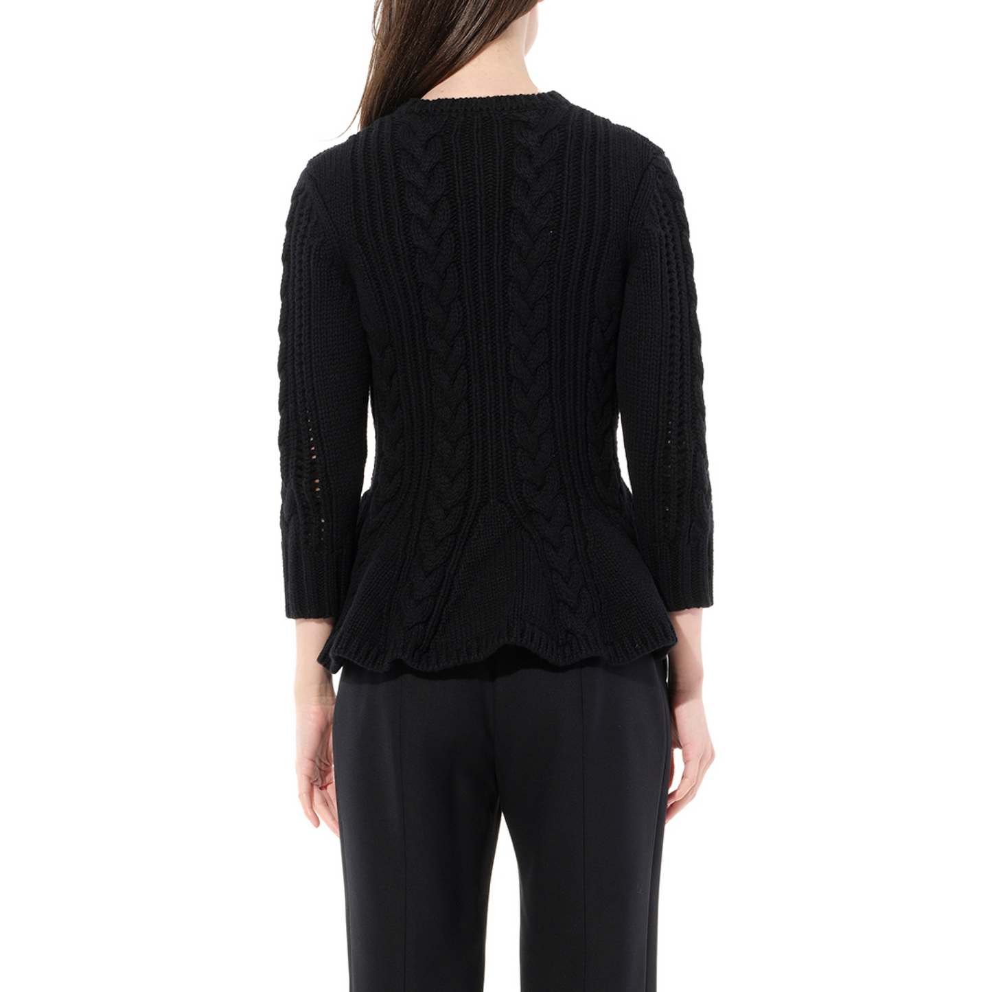 Peplum Cardigan in Black