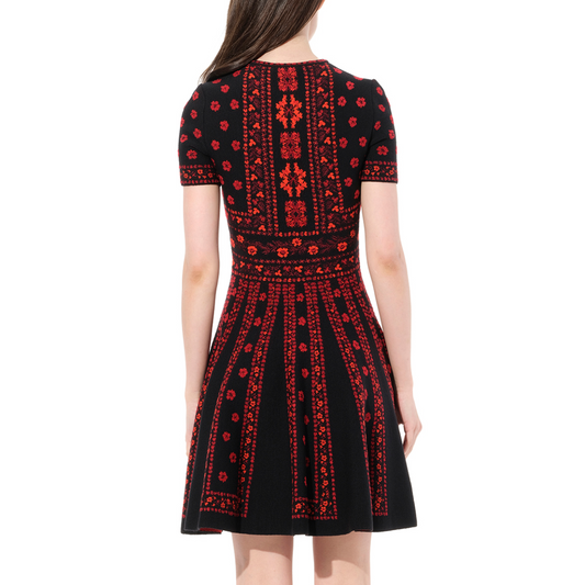 Flower Jacquard Dress in 1091