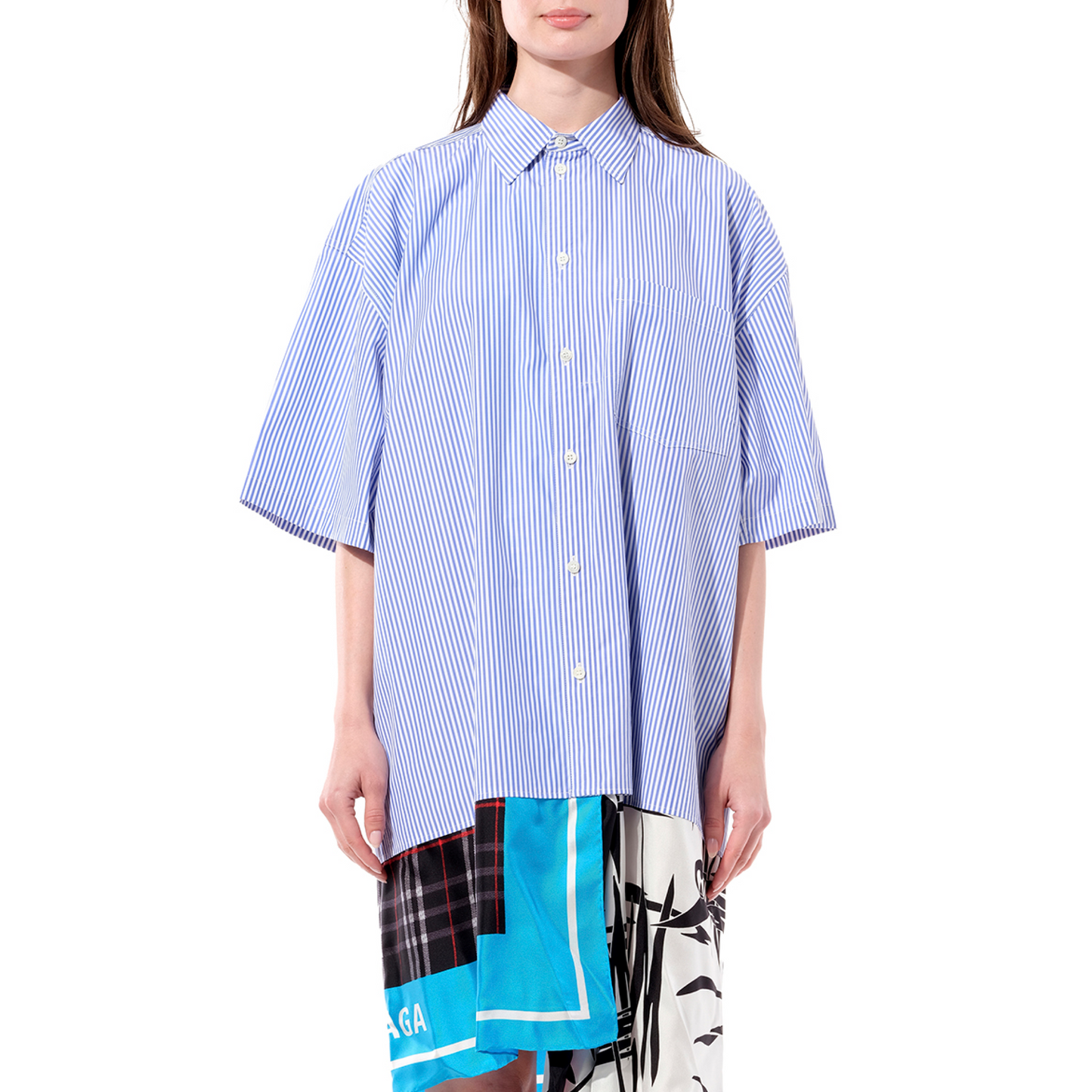 Foulard Shirt Dress in Blue