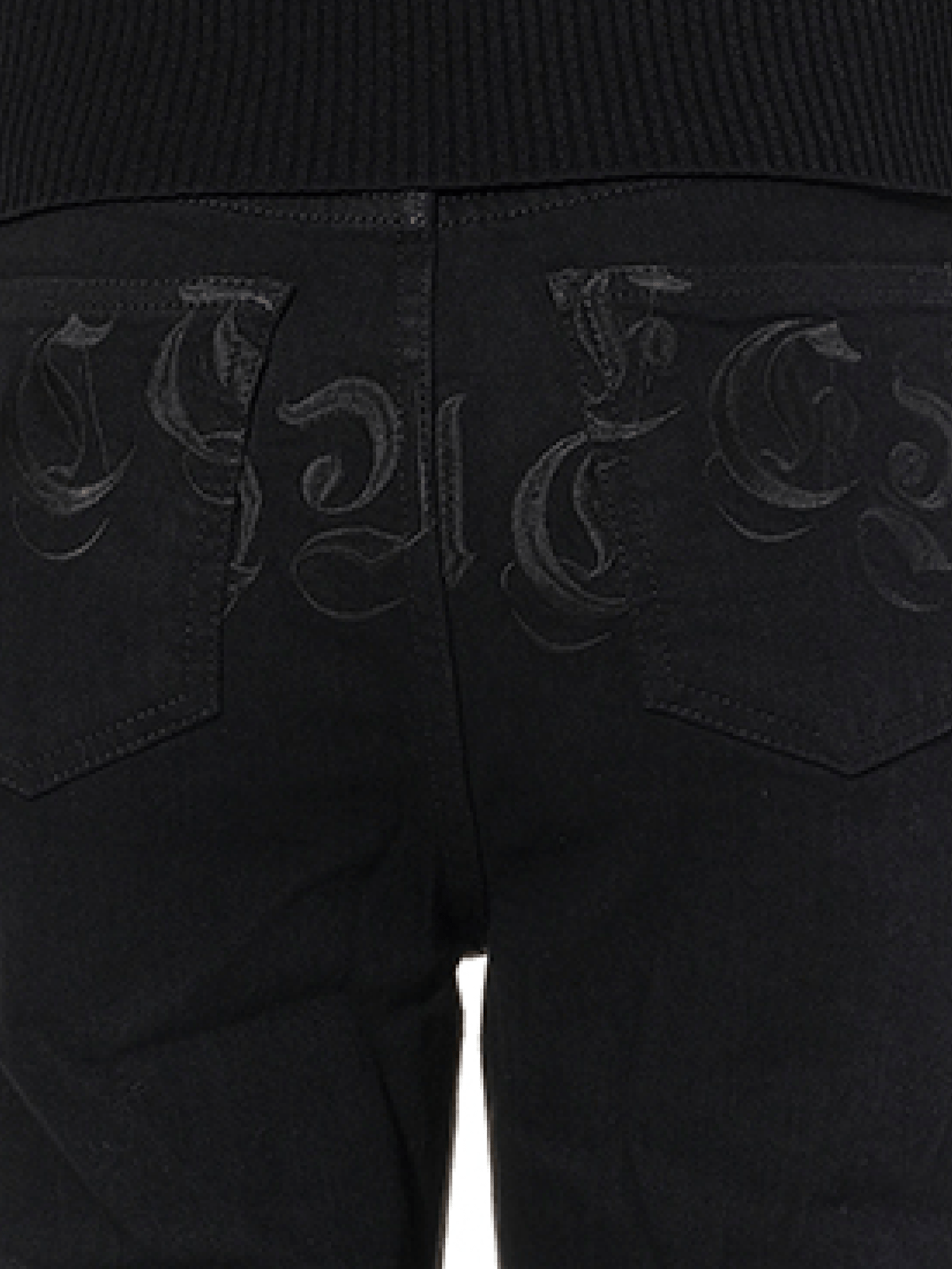 Emb Denim Jeans in Black