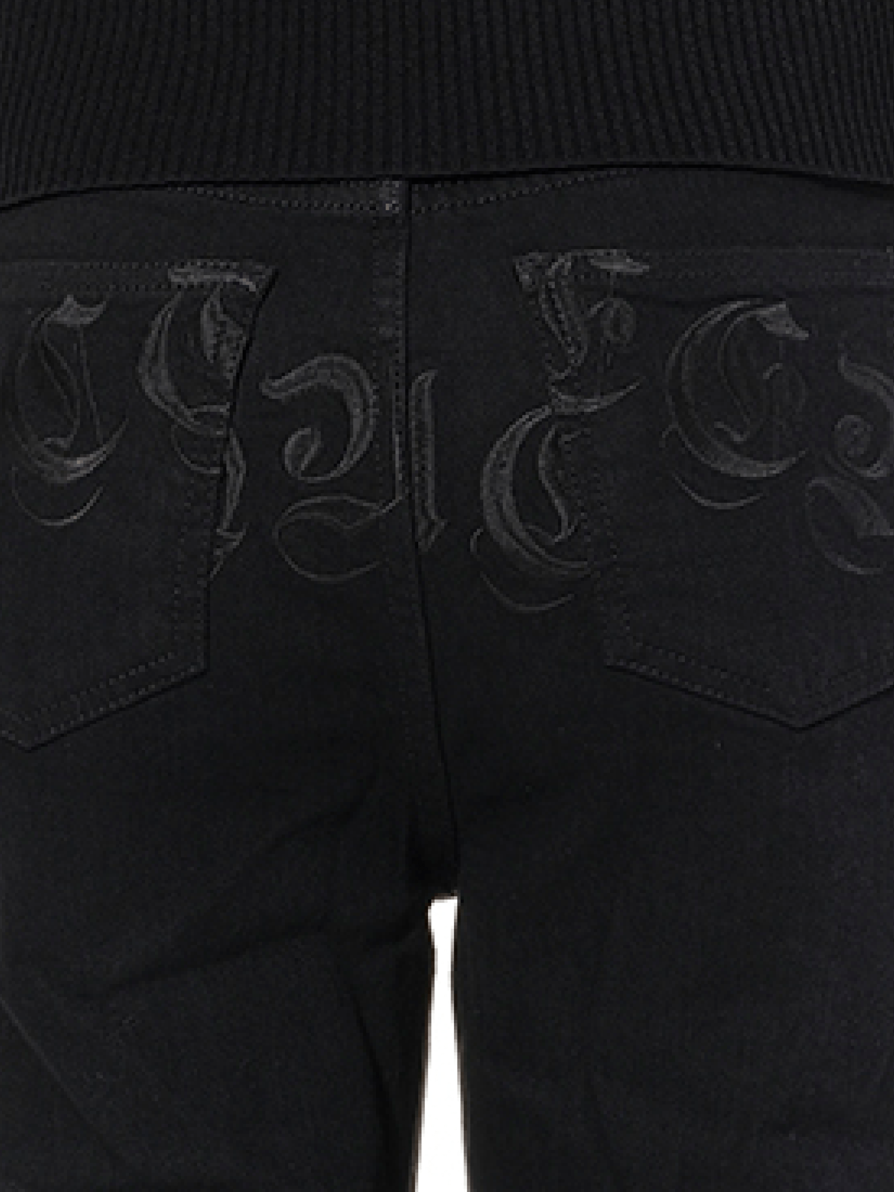 Emb Denim Jeans in Black