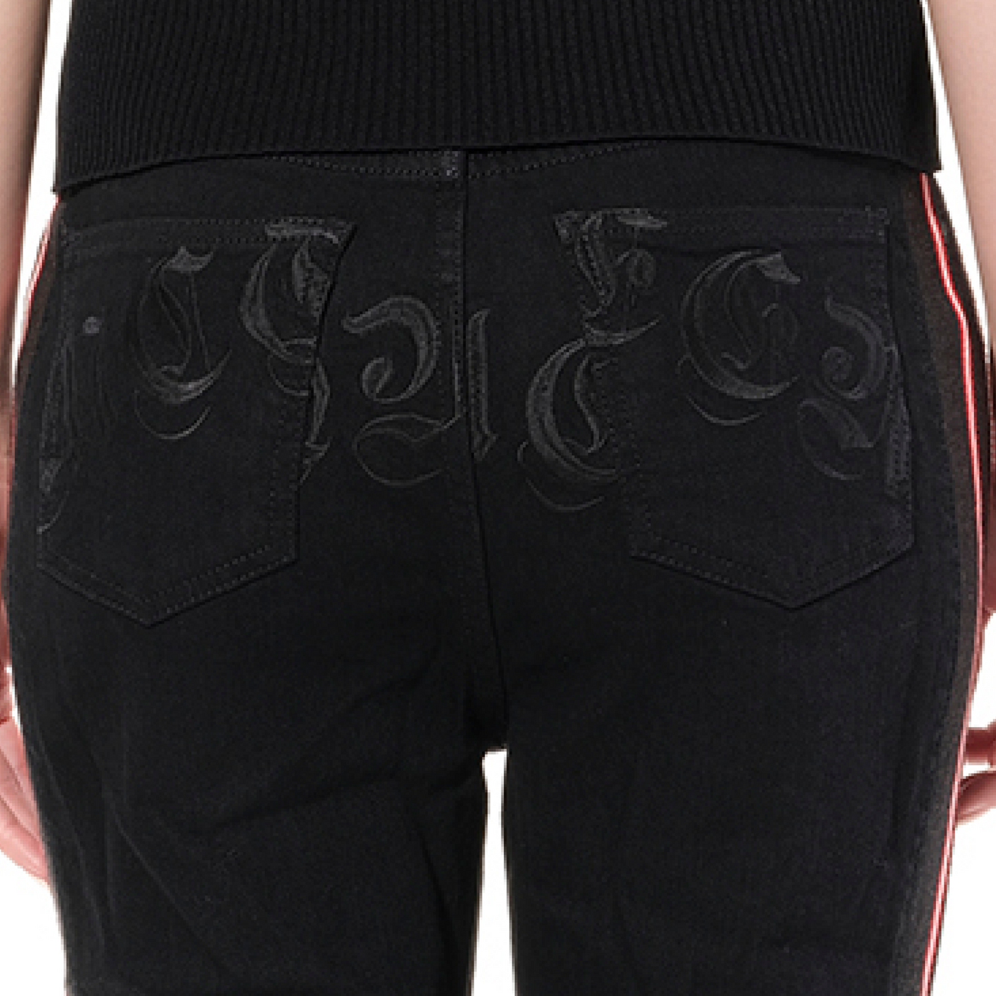 Emb Denim Jeans in Black