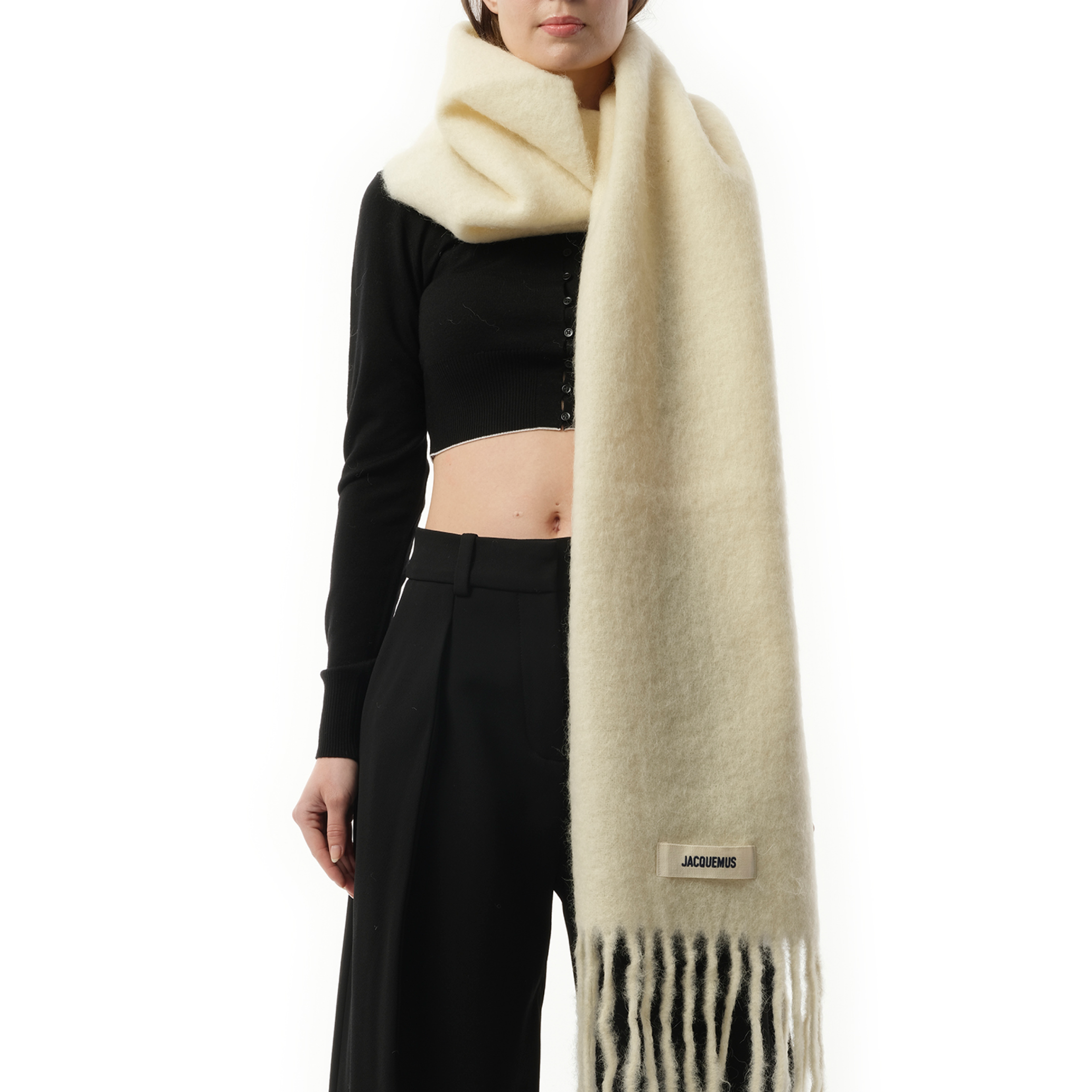 L'echarpe Carro Scarf in Off White