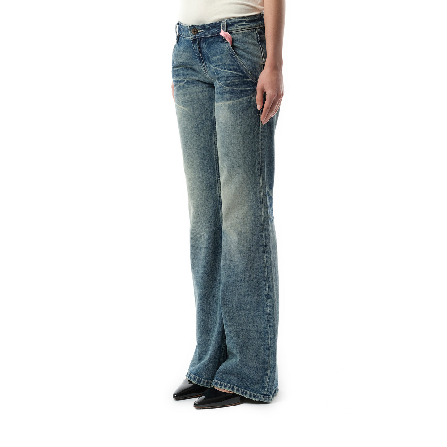 Low-rise Slim Fit Flared Jeans in Light Blue