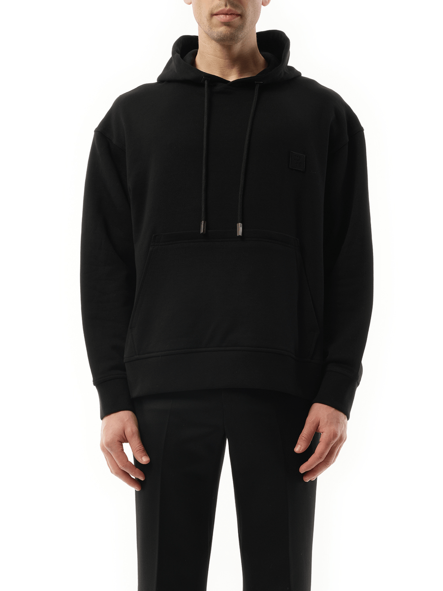 Metallic Print Hoodie in Black