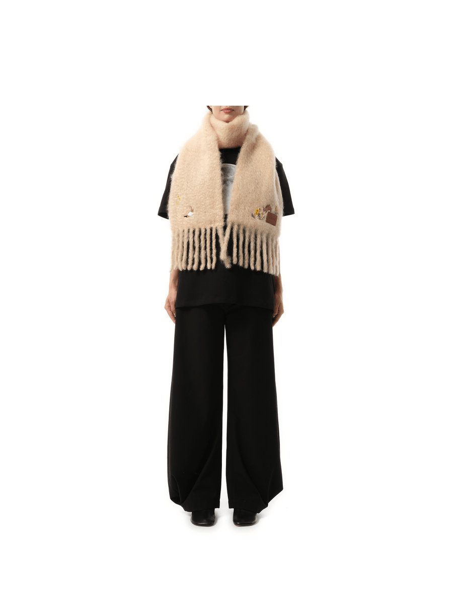 Loewe Bunny Scarf in Light Peach