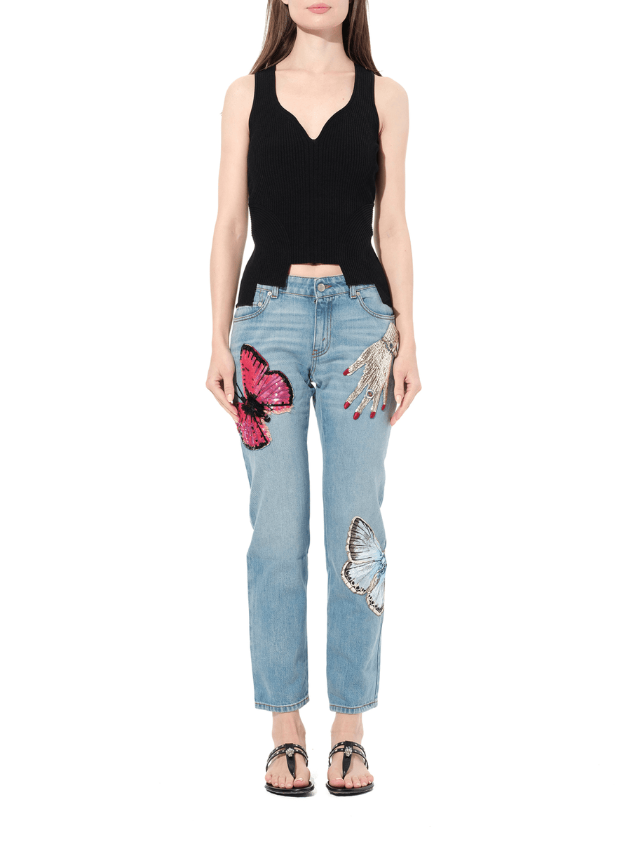 Denim Pants with Print
