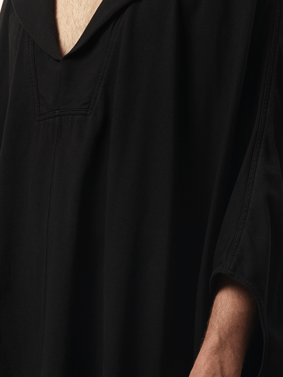 Rick Owens Hooded Kaftan in Black