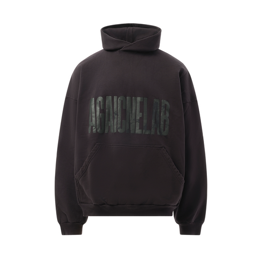 AGAICNELAB Large Fit Hoodie in Washed Black/Anthracite