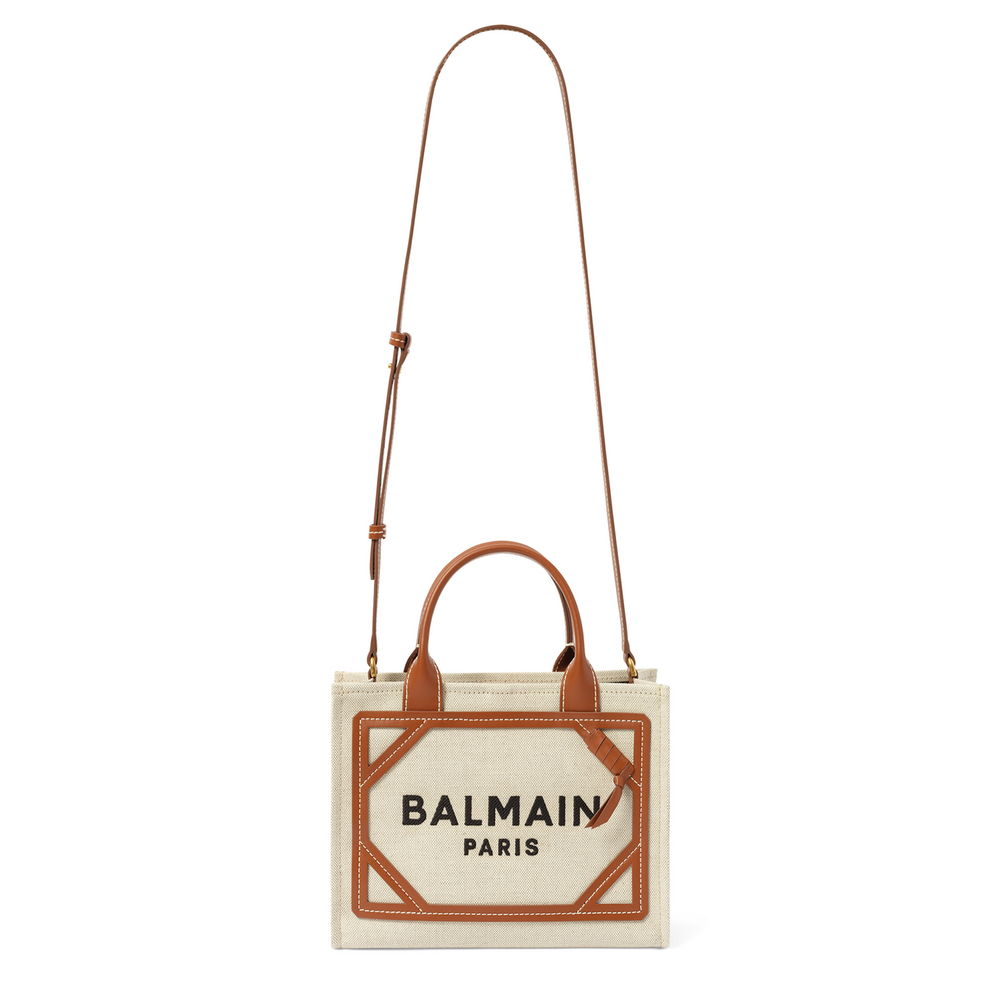 B-Army Small Canvas  Shopper Bag in Natural/Brown