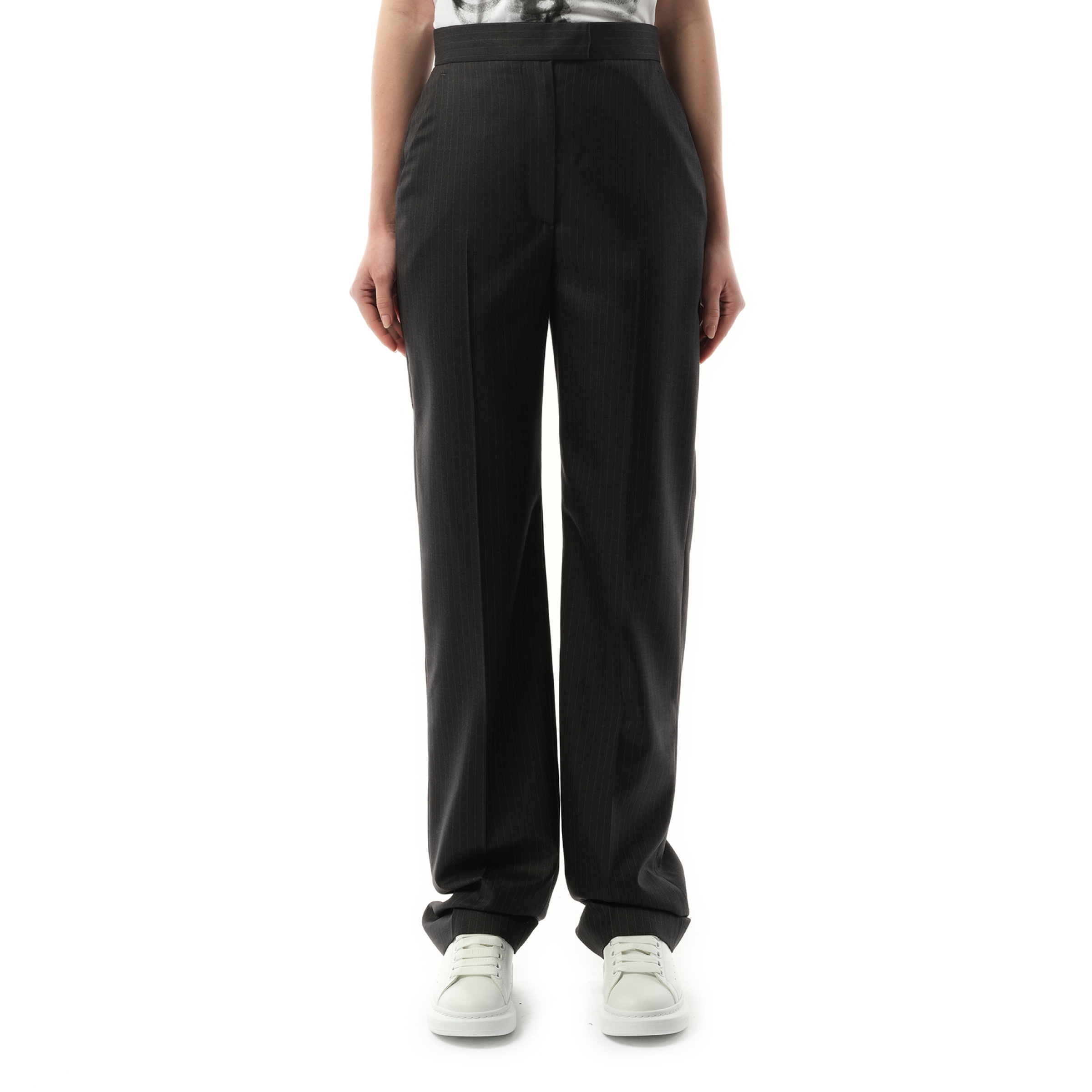 Straight Leg Trousers in Grey