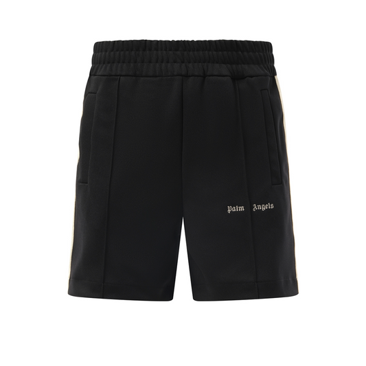 Logo Track Shorts in Black/Off White